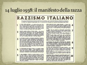 14 luglio 1938: il manifesto della razza