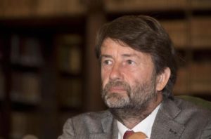 Il ministro dei Beni Culturali e del Turismo, Dario Franceschini, durante la conferenza stampa di presentazione della Giornata europea della cultura ebraica presso il Mibact a Roma, 5 settembre 2017. ANSA/CLAUDIO PERI